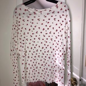 White Long Sleeve with Little Roses